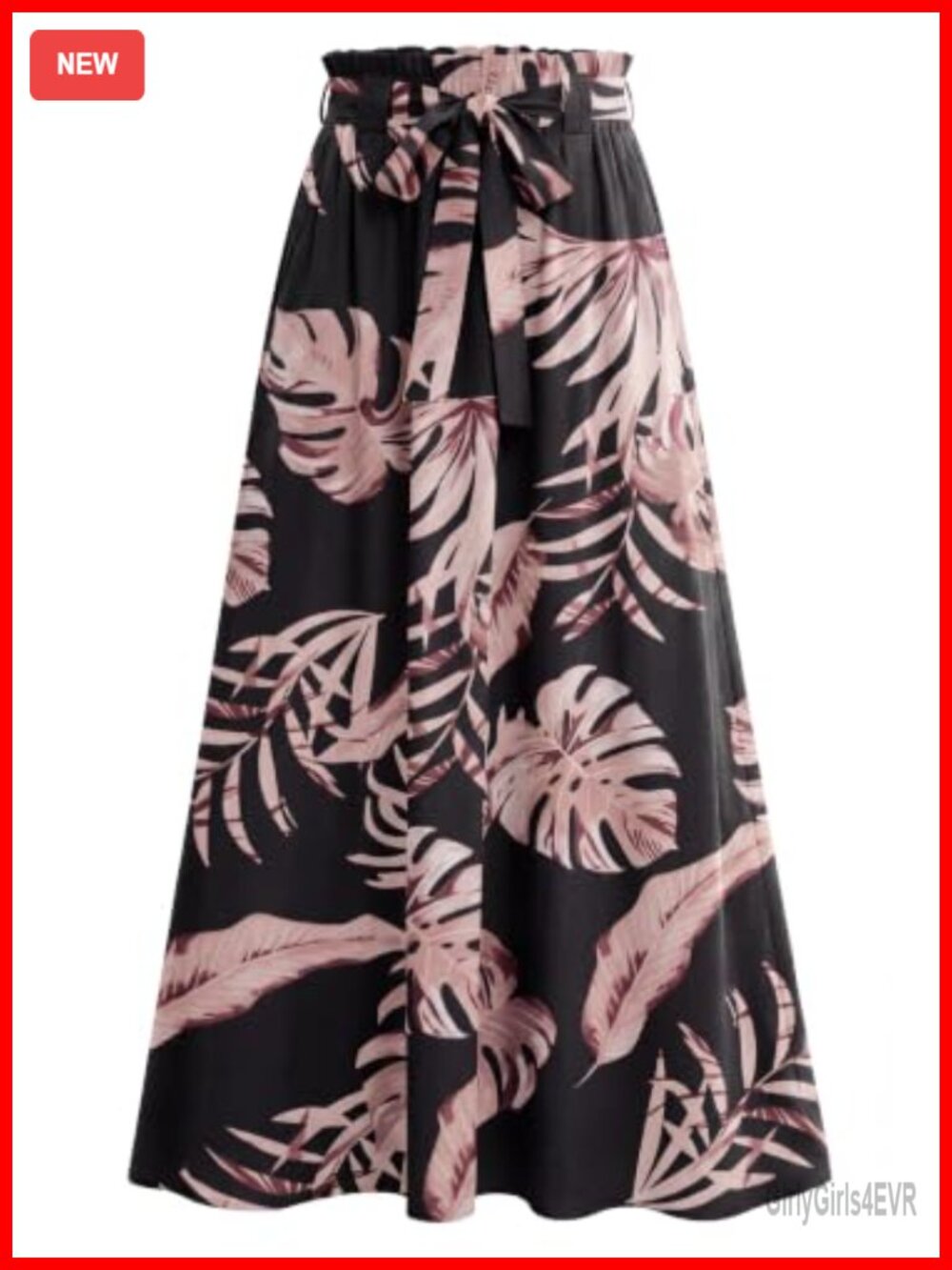 Flowy Maxi Skirt High Waisted A-Line Tie Waist with Pockets